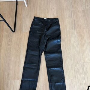 Wilfred Black Faux Leather Waistband Pants